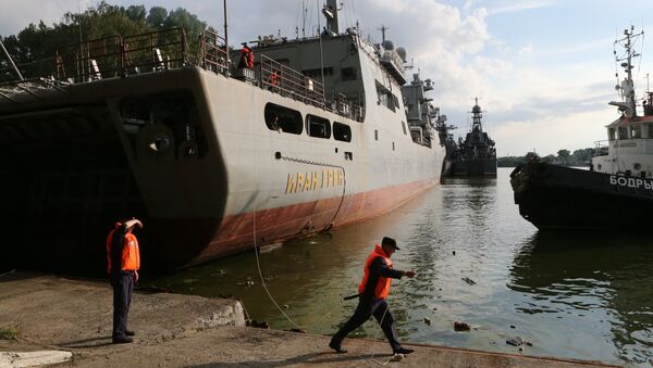 The Russian Ivan Gren landing ship has arrived in the naval port of Baltiysk after its maiden voyage for testing. (File) - Sputnik International