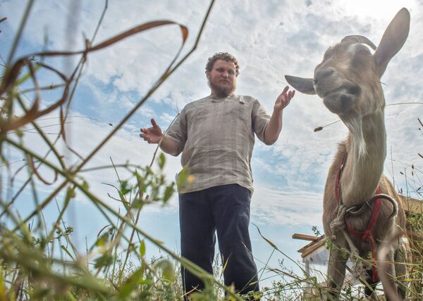 Farmer Oleg Sirota at Russian Parmesan cheese dairy is Moscow Region's Istrinsky district Farmer Oleg Sirota at Russian Parmesan cheese dairy is Moscow Region's Istrinsky district - Sputnik International