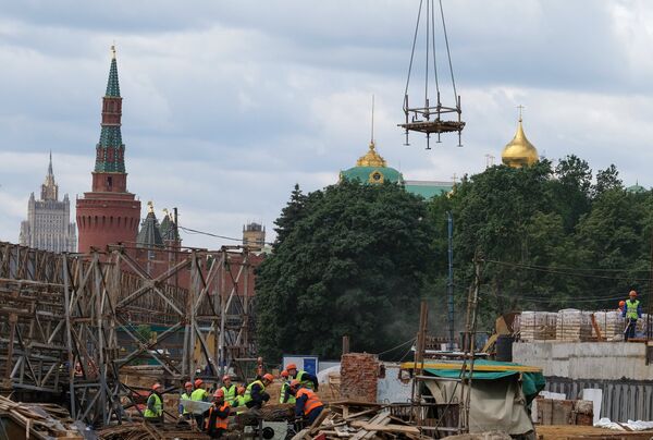 Construction of Zaryadye Theme Park in Moscow - Sputnik International