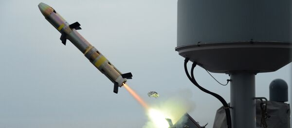 In this photo released on March 20, 2014 by the U.S. Navy, patrol coastal ship USS Typhoon launches a surface-to-surface missile during Griffin missile exercise to guard against small boat threats in the U.S. - Sputnik International