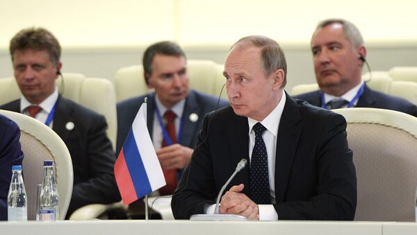 Russian President Vladimir Putin during the summit in Baku. - Sputnik International