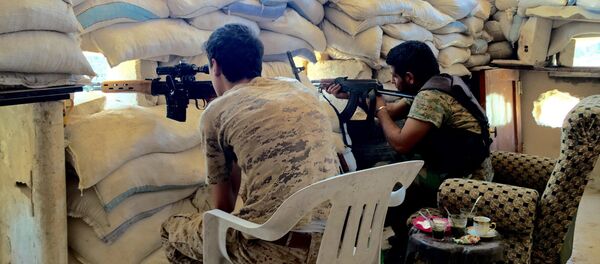 Syria. Soldiers of the Syrian Army at the front line in southern Aleppo Syria. Soldiers of the Syrian Army at the front line in southern Aleppo - Sputnik International