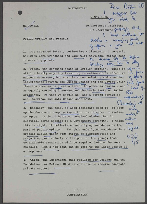 Memo addressed to Margaret Thatcher Memo addressed to Margaret Thatcher - Sputnik International
