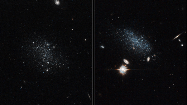 NASA's Hubble Space Telescope has captured the glow of new stars in these small, ancient galaxies, called Pisces A and Pisces B.  Read more at: http://phys.org/news/2016-08-hubble-uncovers-galaxy-pair-wilderness.html#jCp - Sputnik International