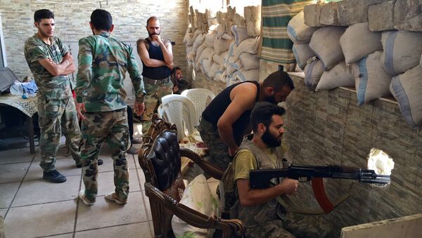 The Syrian army soldiers in Aleppo - Sputnik International