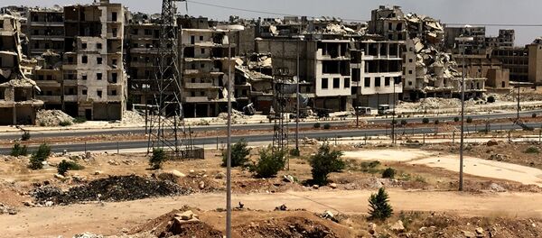 Damaged buildings in Al-Ramouseh district in southern Aleppo - Sputnik International