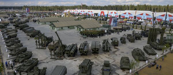 Combat hardware exhibition at the opening of the Army-2015 International Military-Technical Forum at the new congress and exhibition center in Patriot Park in Kubinka in the Moscow suburbs. File photo Combat hardware exhibition at the opening of the Army-2015 International Military-Technical Forum at the new congress and exhibition center in Patriot Park in Kubinka in the Moscow suburbs. File photo - Sputnik International