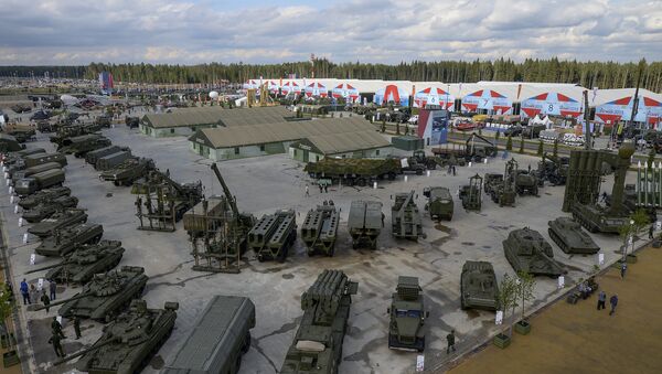 Combat hardware exhibition at the opening of the Army-2015 International Military-Technical Forum at the new congress and exhibition center in Patriot Park in Kubinka in the Moscow suburbs. File photo - Sputnik International