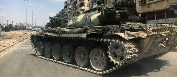 A tank on a frontline in south-western Aleppo, Syria A tank on a frontline in south-western Aleppo, Syria - Sputnik International