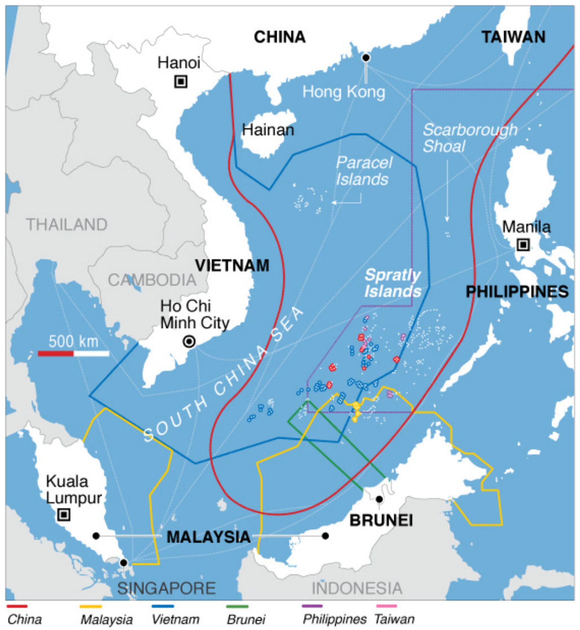 Map showing countries' claims in the South China Sea.  - Sputnik International, 1920, 02.09.2023