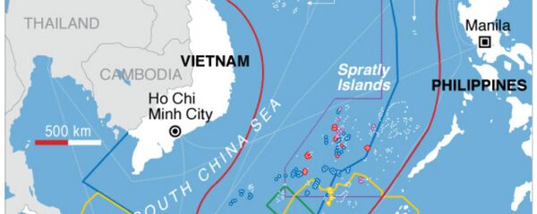 Map showing countries' claims in the South China Sea. Map showing countries' claims in the South China Sea. - Sputnik International