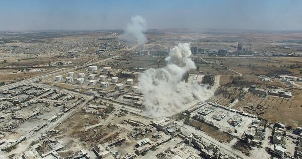 Air strike on terrorists' facilities in the Rasmus quarter in southwest Aleppo Air strike on terrorists' facilities in the Rasmus quarter in southwest Aleppo - Sputnik International