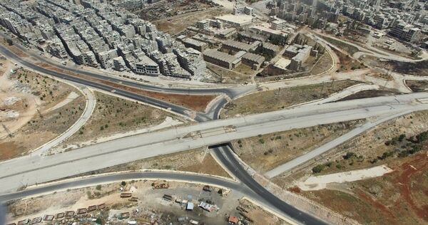Main entrance road in southwest Aleppo, Salaheddin district Main entrance road in southwest Aleppo, Salaheddin district - Sputnik International