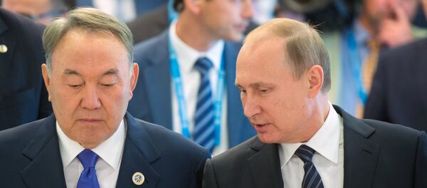 Russian President Vladimir Putin, right, and President of Kazakhstan Nursultan Nazarbayev. (File) Russian President Vladimir Putin, right, and President of Kazakhstan Nursultan Nazarbayev. (File) - Sputnik International