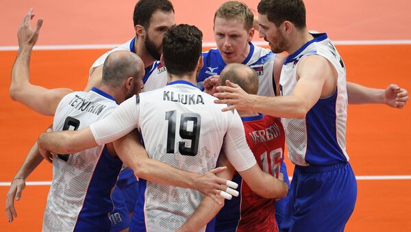 Male volleyball players of the Russian national team made ​​their way to the semi-finals of the Olympic tournament at the 2016 Games in Rio de Janeiro - Sputnik International