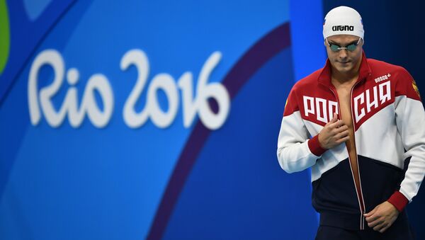 Vladimir Morozov (Russia) before the semifinal heat of the men’s 100m freestyle at the XXXI Summer Olympics. - Sputnik International