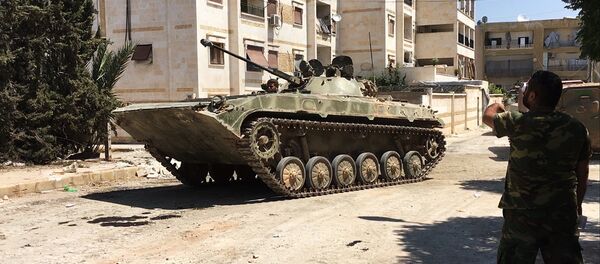 Syrian servicemen during siege of military colleges in the southwest of Aleppo. - Sputnik International