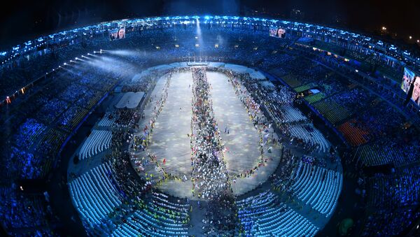 This picture shows an overview during the closing ceremony of the Rio 2016 Olympic Games at the Maracana stadium in Rio de Janeiro on August 21, 2016. - Sputnik International