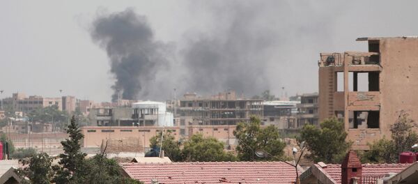 Smoke rises from the northeastern city of Hasaka, Syria, August 21, 2016 - Sputnik International