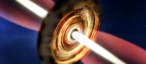 Artist’s impression of the disc and outflow around the massive protostar G11.92–0.61 MM1 Artist’s impression of the disc and outflow around the massive protostar G11.92–0.61 MM1 - Sputnik International