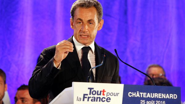 Nicolas Sarkozy, former head of the Les Republicains political party and a former French president, attends his first political rally since declaring his intention to run in 2017 for president, in Chateaurenard, France, August 25, 2016. - Sputnik International