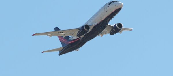 Sukhoi Superjet at the opening of the MAKS-2015 International Aerospace Salon in the town of Zhukovsky near Moscow Sukhoi Superjet at the opening of the MAKS-2015 International Aerospace Salon in the town of Zhukovsky near Moscow - Sputnik International