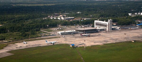 View of the New-Khabarovsk international airport from on board an airplane. View of the New-Khabarovsk international airport from on board an airplane. - Sputnik International