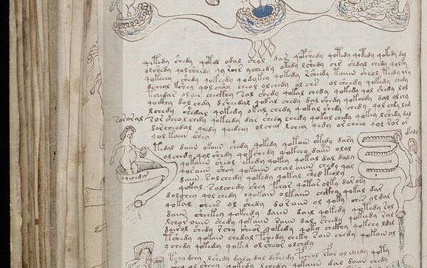 A page from the mysterious Voynich manuscript, which is undeciphered to this day. - Sputnik International