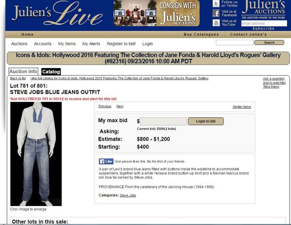 Steve Jobs Levis Auction Steve Jobs Levis Auction - Sputnik International