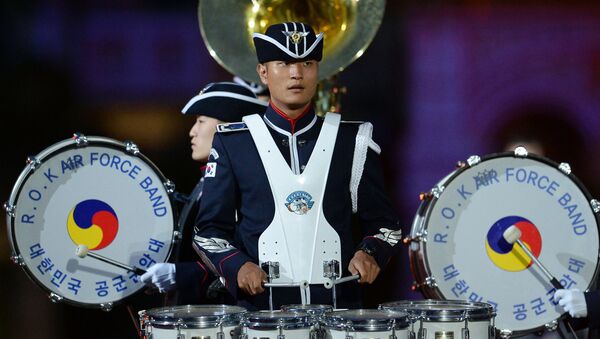 The Republic of Korea Air Force Band at the opening of the Spasskaya Tower International Military Music Festival in Red Square, Moscow. - Sputnik International