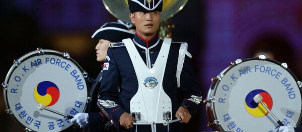 The Republic of Korea Air Force Band at the opening of the Spasskaya Tower International Military Music Festival in Red Square, Moscow. The Republic of Korea Air Force Band at the opening of the Spasskaya Tower International Military Music Festival in Red Square, Moscow. - Sputnik International