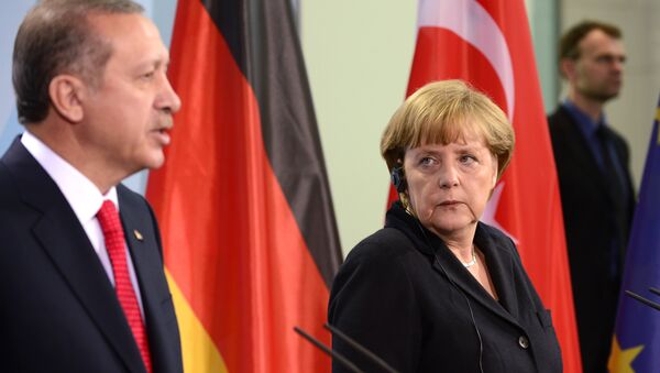 Recep Tayyip Erdogan and  Angela Merkel - Sputnik International