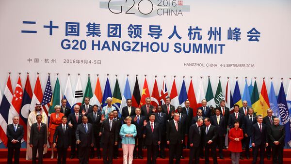 Leaders pose for pictures during the G20 Summit in Hangzhou, Zhejiang province, China September 4, 2016. - Sputnik International