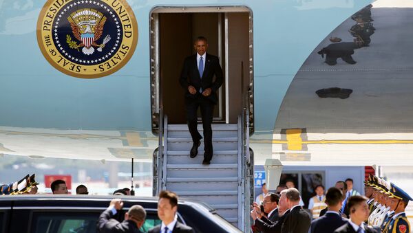 U.S. President Barack Obama arrives at Hangzhou Xiaoshan international airport before the G20 Summit in Hangzhou, Zhejiang province, China - Sputnik International