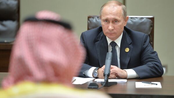 Russian President Vladimir Putin during a meeting with Deputy Crown Prince and Defense Minister of Saudi Arabia Muhammad bin Salman Al Saud as part of the G20 Summit in Hangzhou - Sputnik International