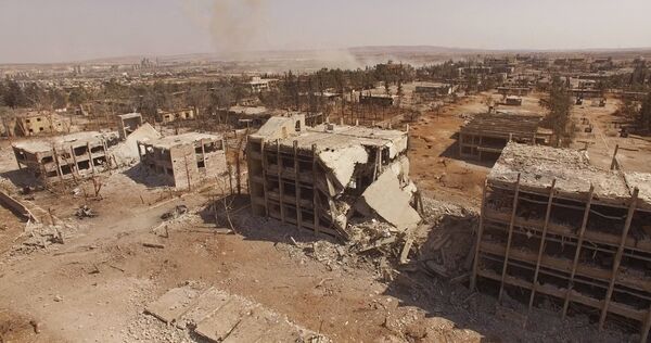 Destroyed buildings of the Syrian Air Force school in Aleppo, Syria Destroyed buildings of the Syrian Air Force school in Aleppo, Syria - Sputnik International