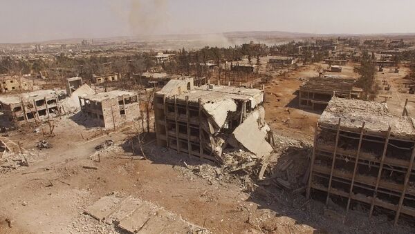 Destroyed buildings of the Syrian Air Force school in Aleppo, Syria - Sputnik International