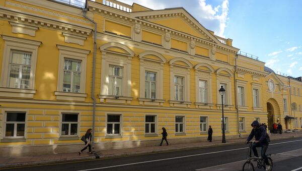 The restored facade of the historical building of the Moscow Helikon Opera Musical Theater - Sputnik International
