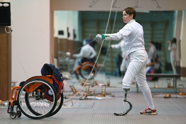Yulia Efimova before the final fencing tournament at the All-Russian paralympics. Yulia Efimova before the final fencing tournament at the All-Russian paralympics. - Sputnik International