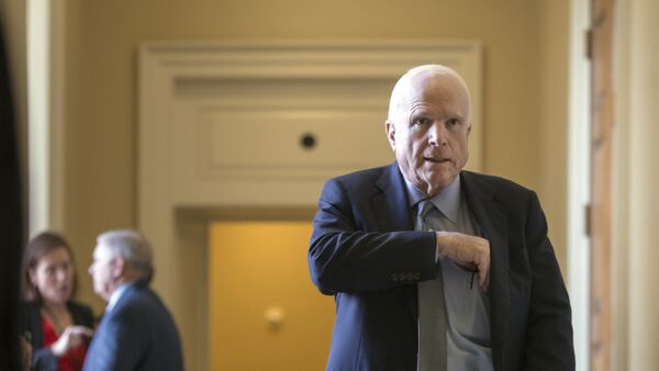 Senate Armed Services Committee Chairman John McCain, R-Ariz., leaves a closed-door GOP policy luncheon at the Capitol in Washington - Sputnik International