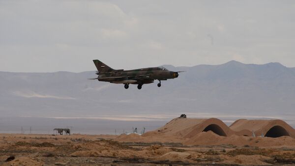An aircraft of the Syrian Arab Army (SAA) Air Force at an aerodrome 50 km off Palmyra. - Sputnik International