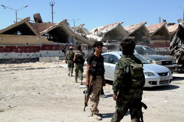 Syrian Army troops in the Ramouseh district of southern Aleppo. Syrian Army troops in the Ramouseh district of southern Aleppo. - Sputnik International