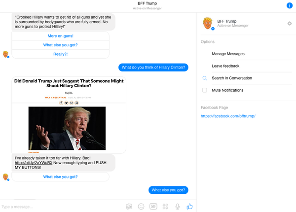 Chat between Sputnik and the BFF Trump bot - Sputnik International