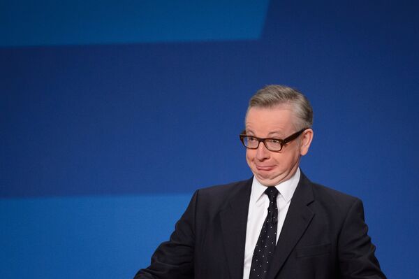Michael Gove addresses delegates on the final day of the annual Conservative Party Conference in Birmingham, central England, on October 1, 2014. Michael Gove addresses delegates on the final day of the annual Conservative Party Conference in Birmingham, central England, on October 1, 2014. - Sputnik International