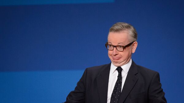 Michael Gove addresses delegates on the final day of the annual Conservative Party Conference in Birmingham, central England, on October 1, 2014. - Sputnik International