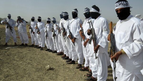 File, In this Aug. 15, 2016 photo, Taliban suicide bombers stand guard during a gathering of a breakaway Taliban faction, in the border area of Zabul province, Afghanistan - Sputnik International
