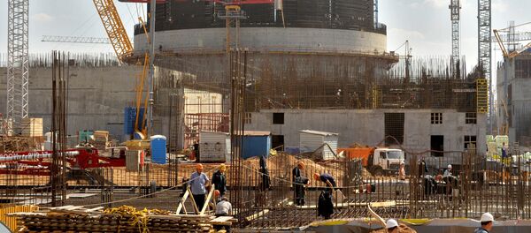 Construction of nuclear power plant in Ostrovets, Belarus Construction of nuclear power plant in Ostrovets, Belarus - Sputnik International