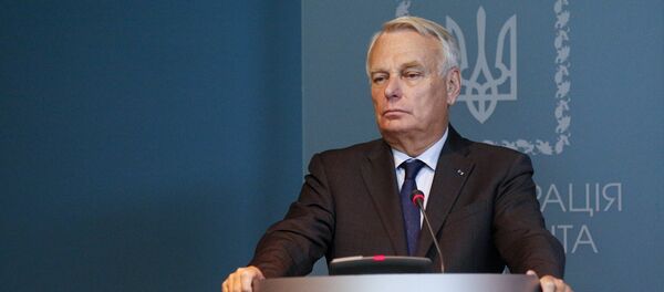 French Foreign Minister Jean-Marc Ayrault attends a joint news conference with Ukrainian Foreign Minister Pavlo Klimkin and German Foreign Minister Frank-Walter Steinmeier, after a meeting with Ukrainian President Petro Poroshenko in Kiev, Ukraine, Wednesday, Sept. 14, 2016 French Foreign Minister Jean-Marc Ayrault attends a joint news conference with Ukrainian Foreign Minister Pavlo Klimkin and German Foreign Minister Frank-Walter Steinmeier, after a meeting with Ukrainian President Petro Poroshenko in Kiev, Ukraine, Wednesday, Sept. 14, 2016 - Sputnik International