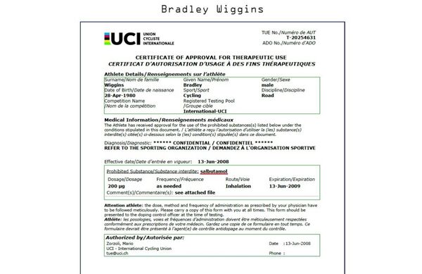 WADA data on Bradley Wiggins WADA data on Bradley Wiggins - Sputnik International