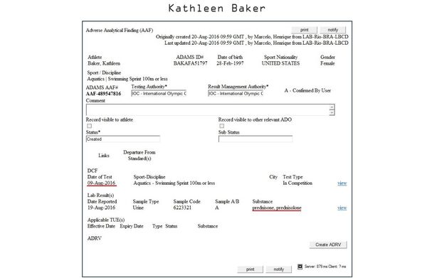 WADA data on Kathleen Baker WADA data on Kathleen Baker - Sputnik International